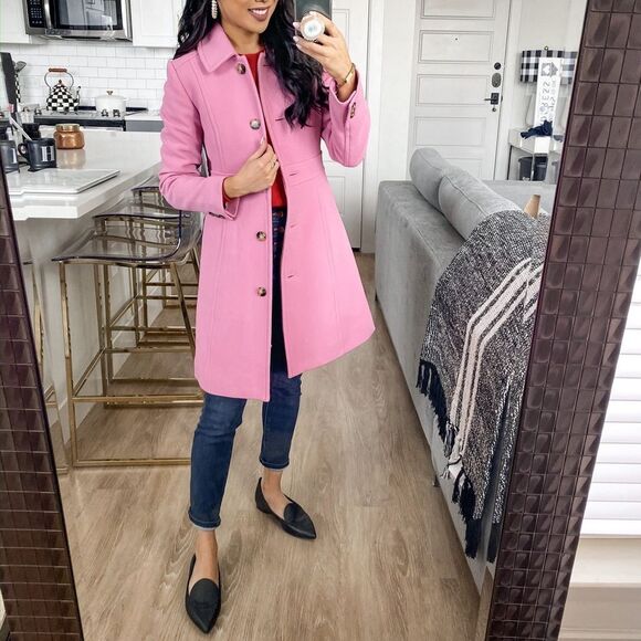 Last One NWT PINK J. CREW Wool-blend lady coat - Picture 8 of 16